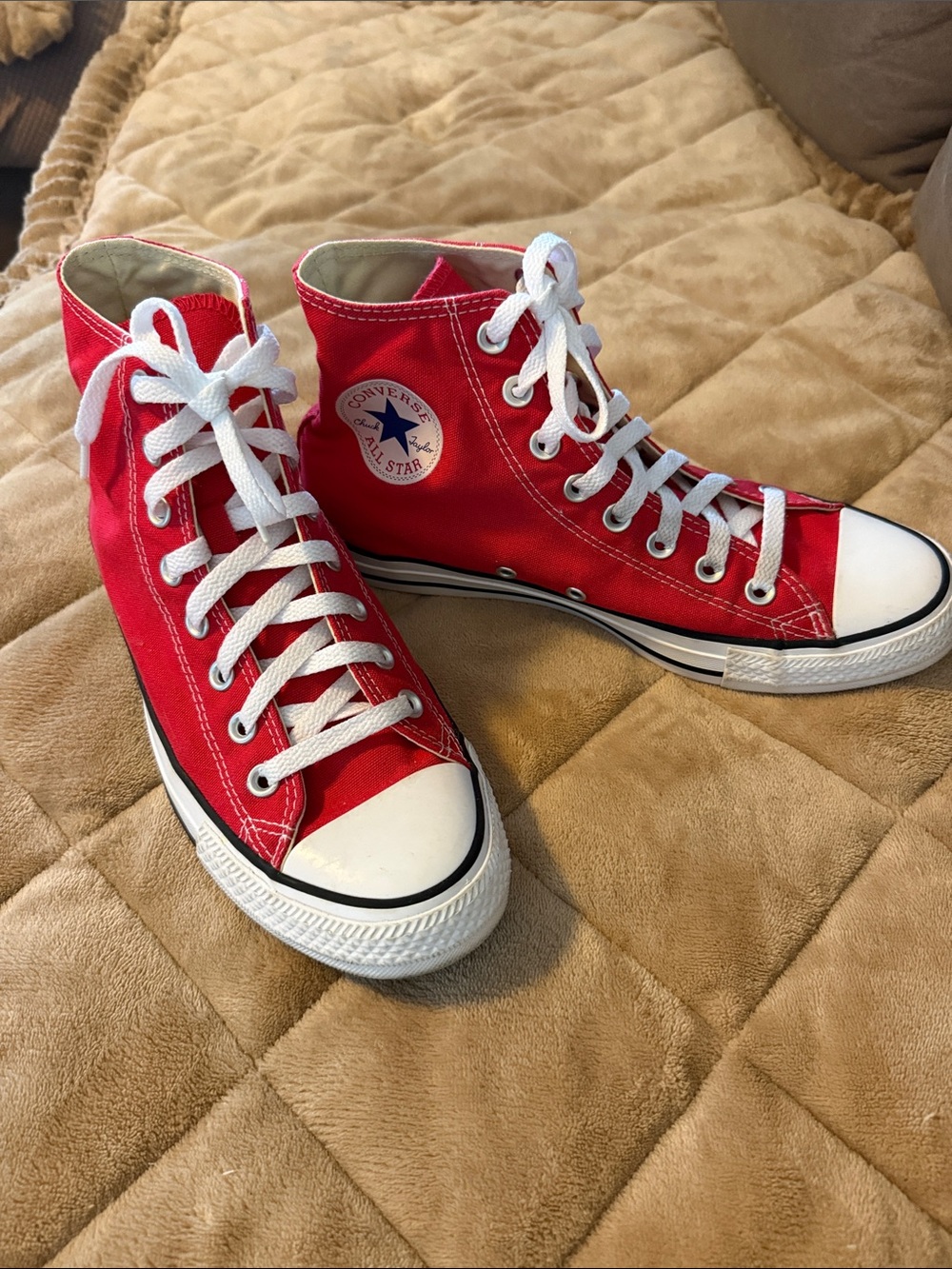 Converse Red High Top Chuck Taylor Sneakers, unisex